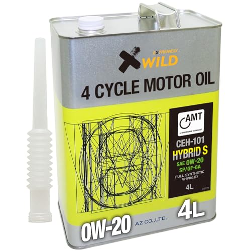 AZ (エーゼット) 4輪用 エンジンオイル 4L 0W-20 SP HYBRID S/CEH-101/100%化学合成油 VHVI 自動車用 EG774